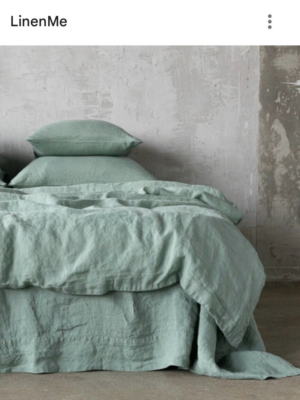 Linen Me Stonewashed Linen duvet Aqua Queen NEW